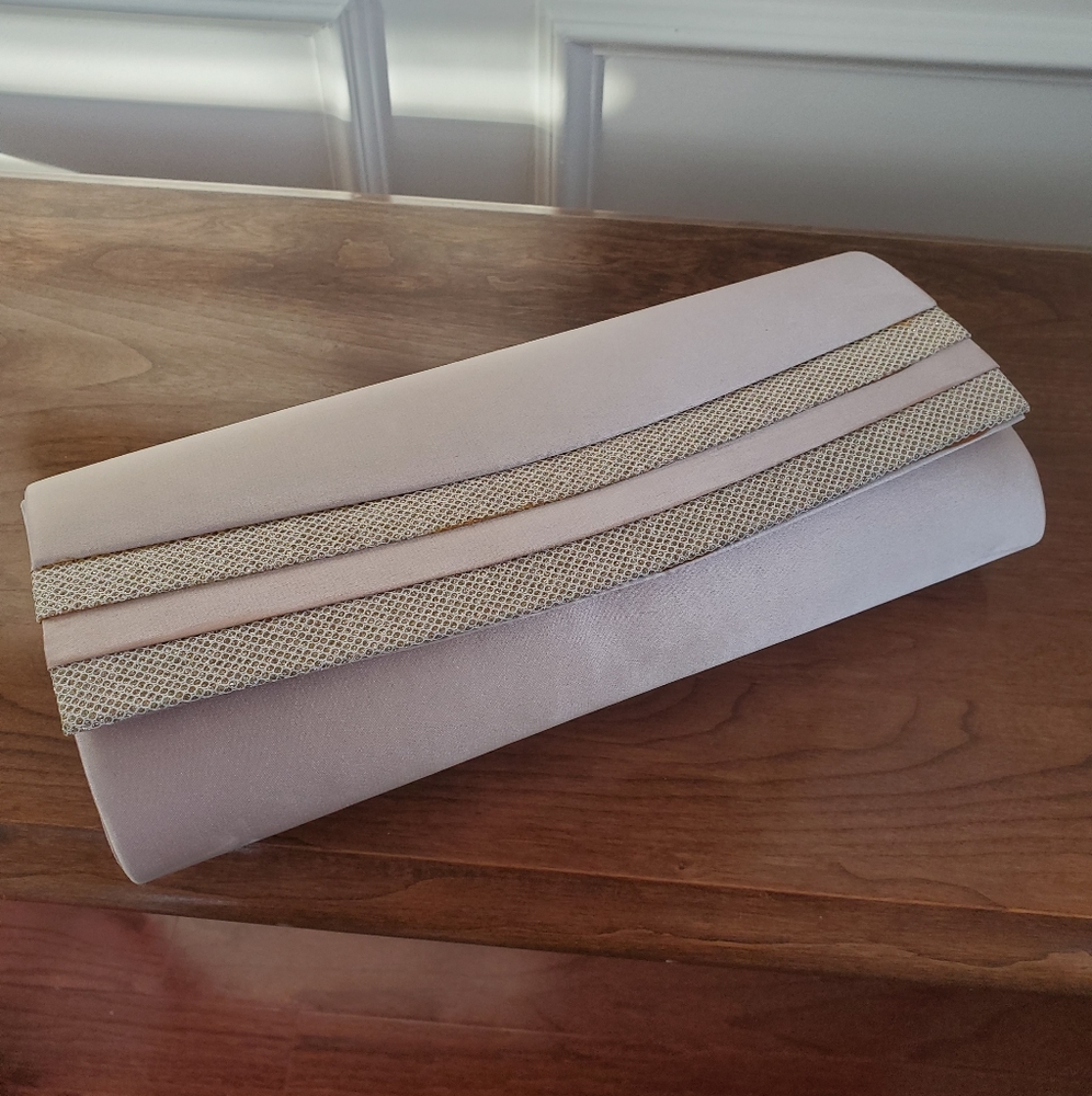Kate Laundry Champagne Satin Clutch/Crossbody(NWT)